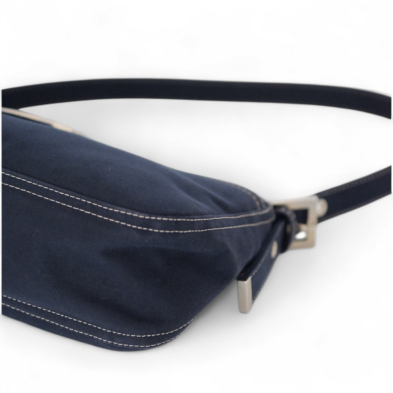 Fendi Denim Navy Baguette Shoulder Bag