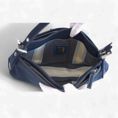 Fendi Denim Navy Baguette Shoulder Bag