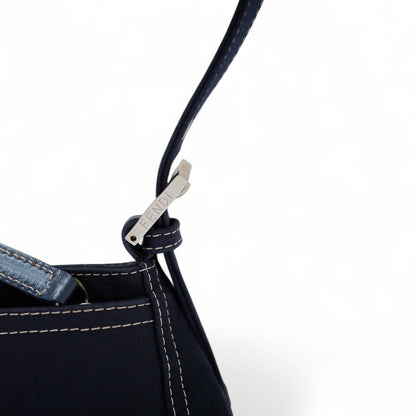 Fendi Denim Navy Baguette Shoulder Bag