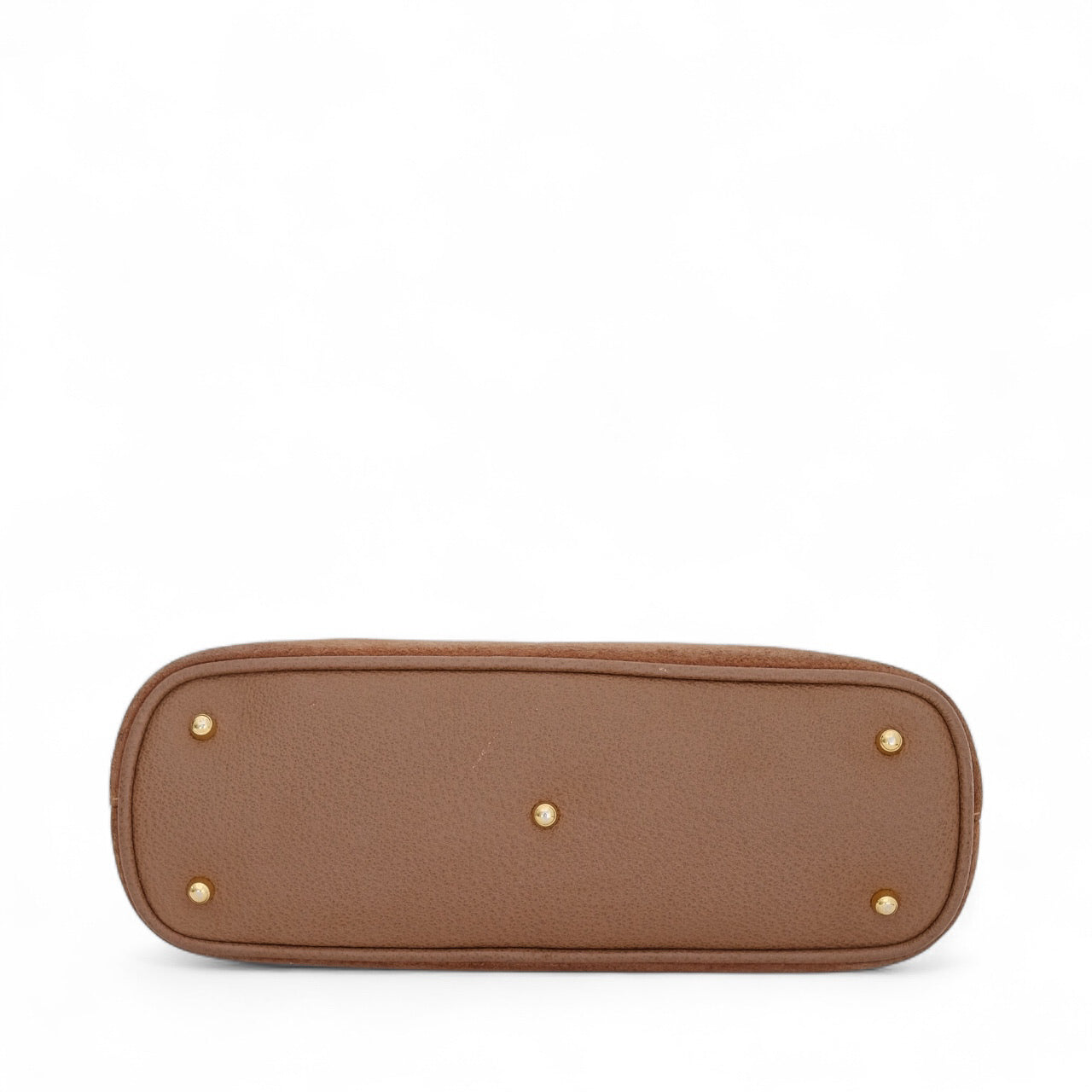 Gucci Brown Suede Bamboo Top Handle Bag