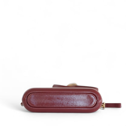 Chanel Gabrielle Tweed Burgundy Clutch with Chain