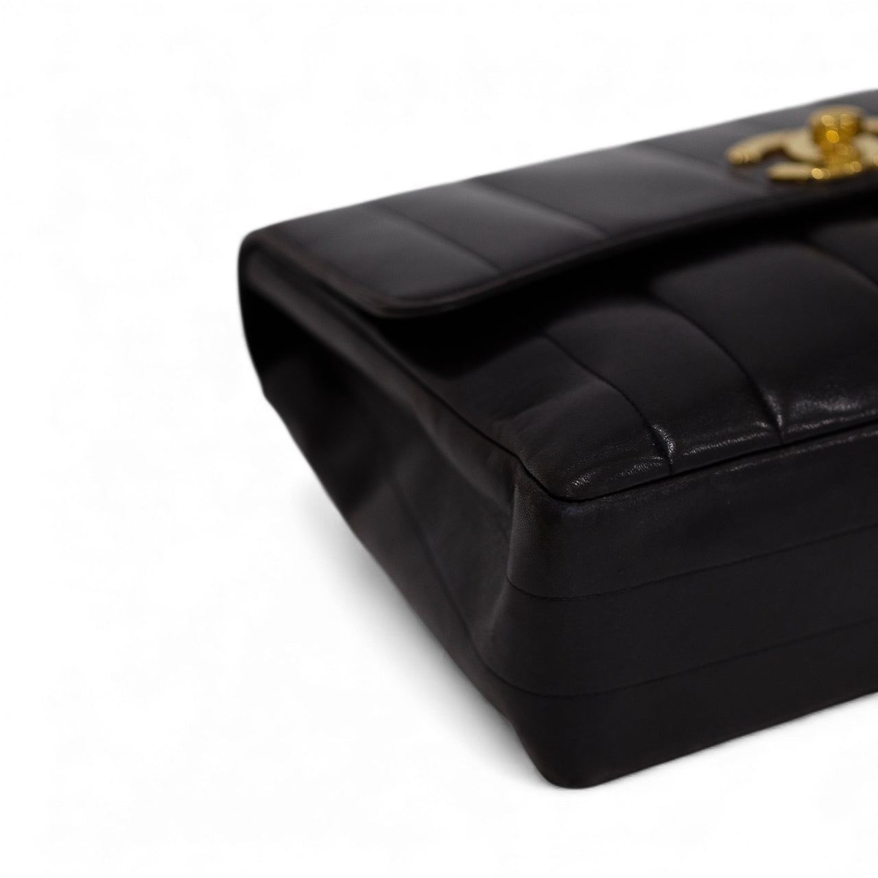 Chanel Vintage Mademoiselle Vertical Quilted Flap Bag