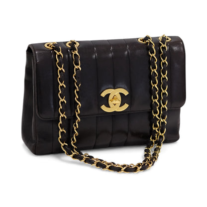 Chanel Vintage Mademoiselle Vertical Quilted Flap Bag