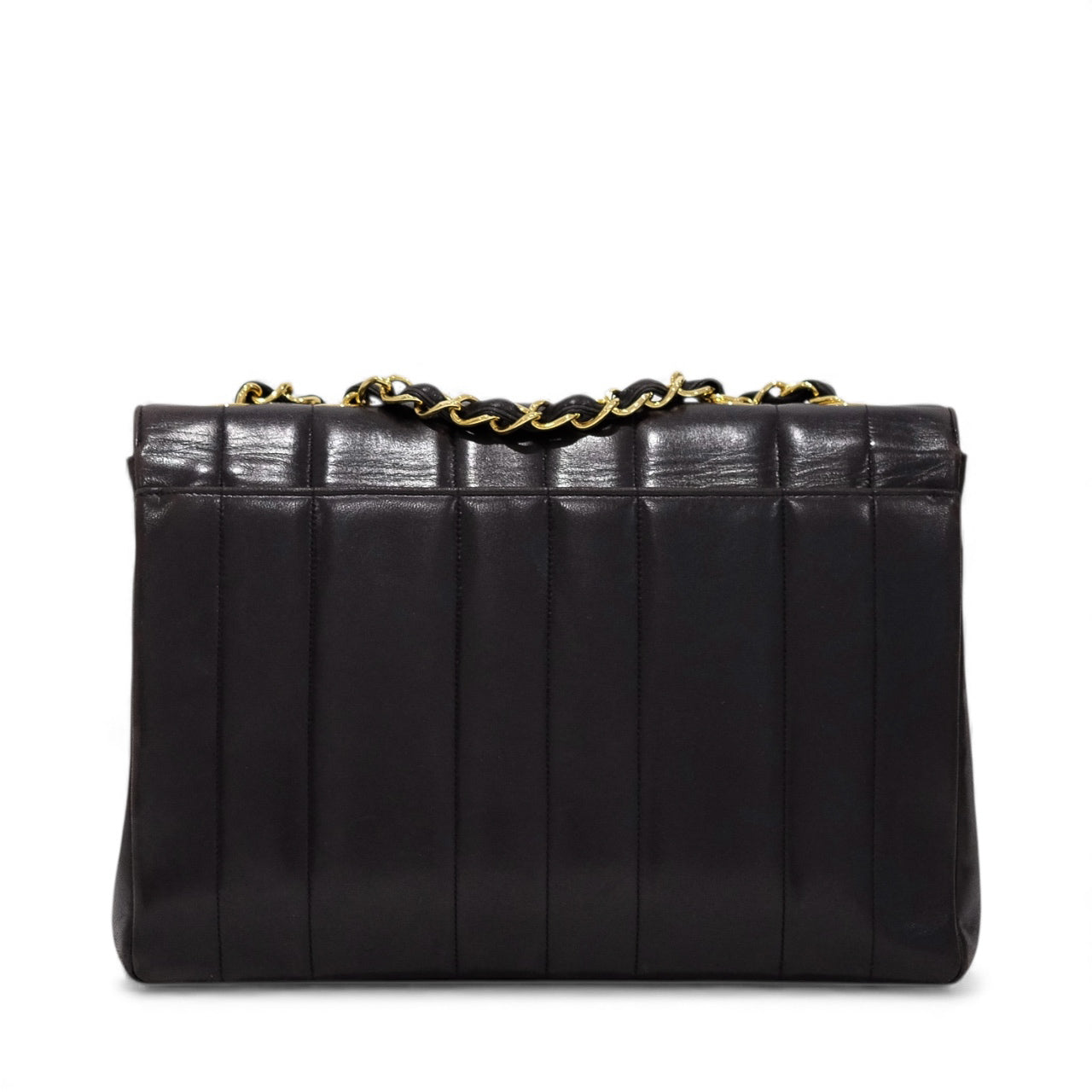 Chanel Vintage Mademoiselle Vertical Quilted Flap Bag