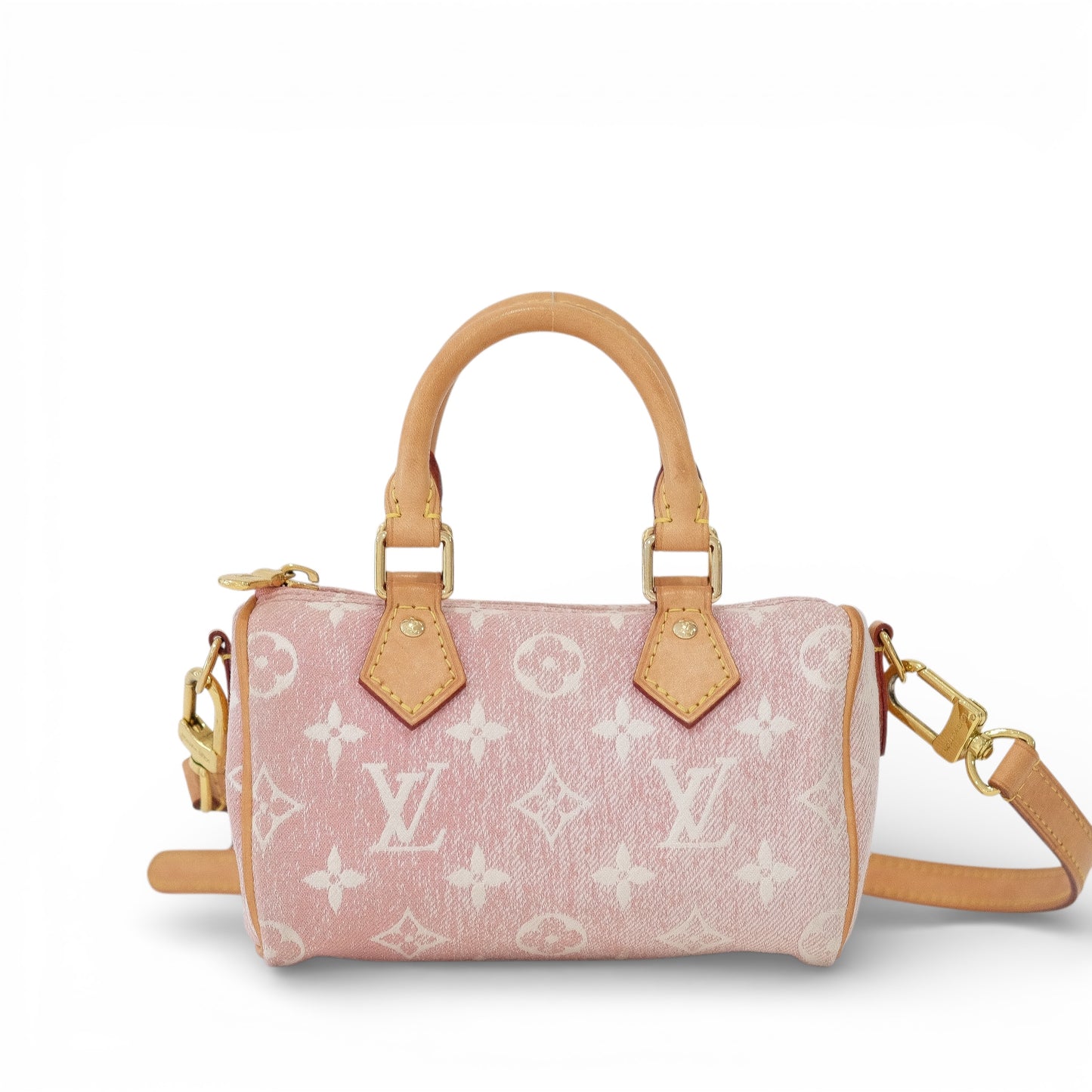Louis Vuitton Nano Speedy Pink Denim Bag