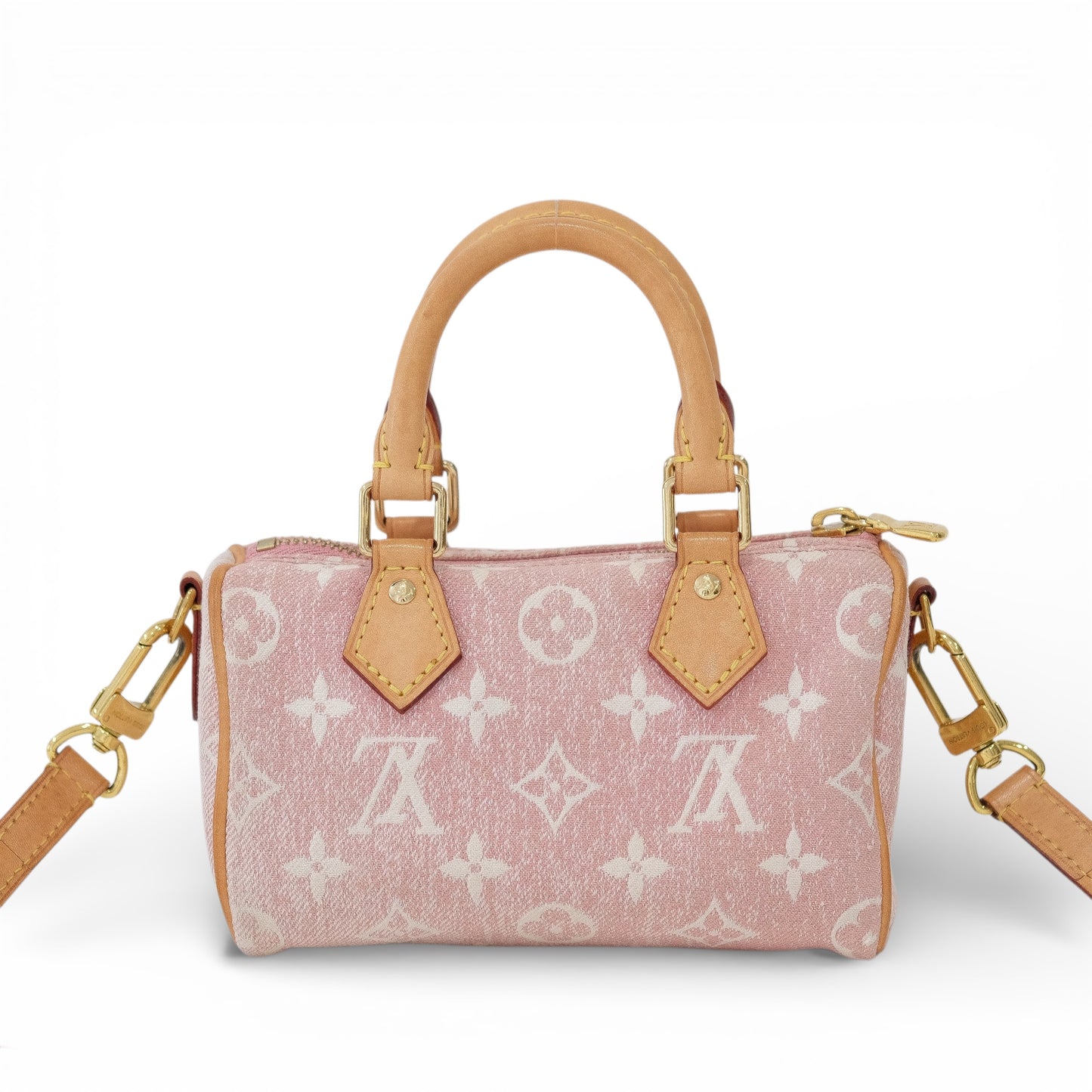 Louis Vuitton Nano Speedy Pink Denim Bag