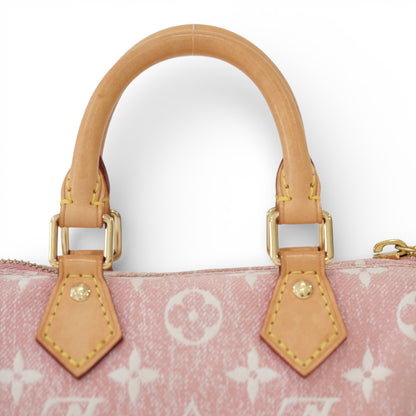 Louis Vuitton Nano Speedy Pink Denim Bag
