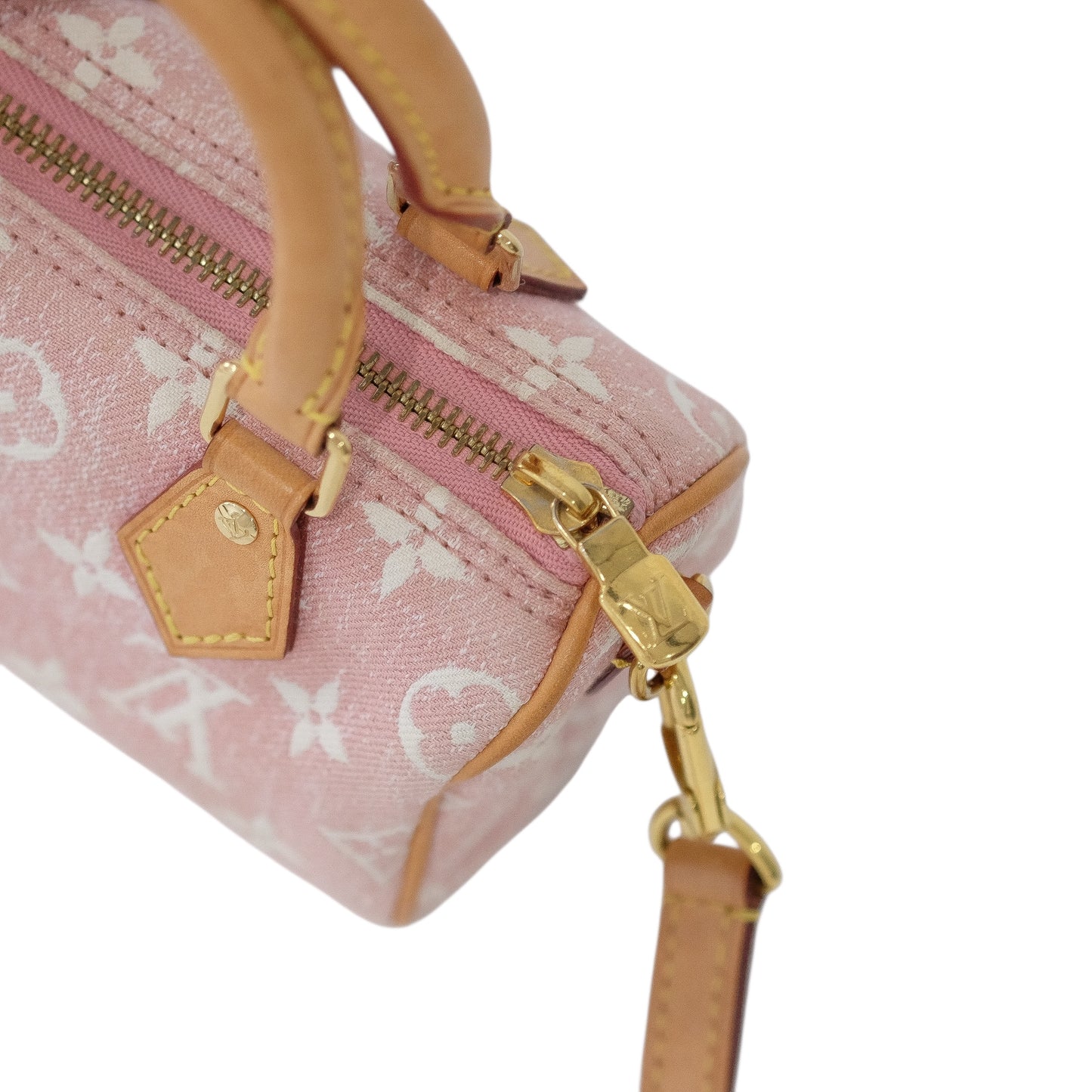 Louis Vuitton Nano Speedy Pink Denim Bag