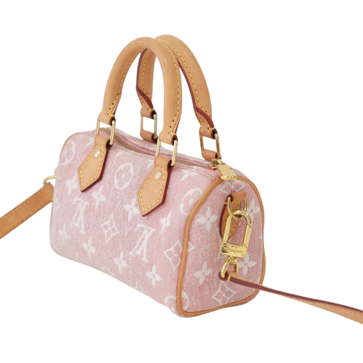 Louis Vuitton Nano Speedy Pink Denim Bag