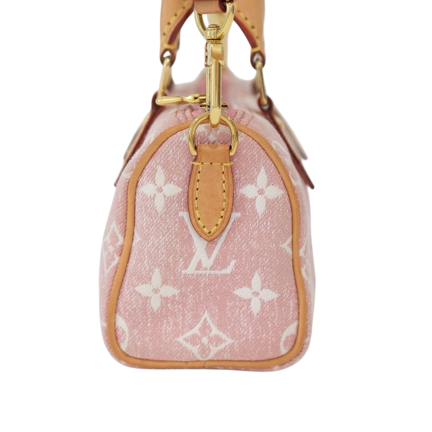 Louis Vuitton Nano Speedy Pink Denim Bag