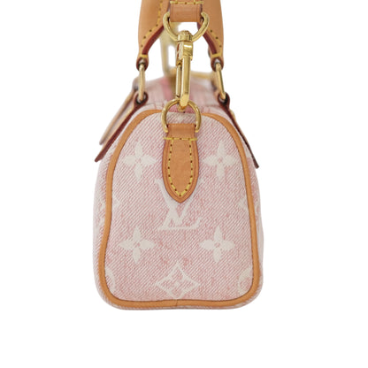 Louis Vuitton Nano Speedy Pink Denim Bag