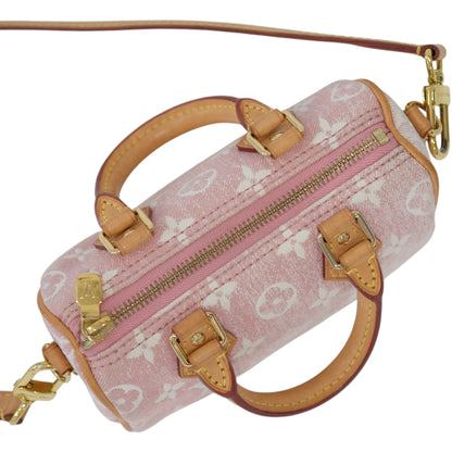 Louis Vuitton Nano Speedy Pink Denim Bag