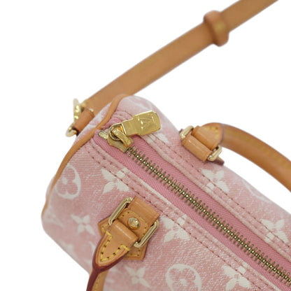Louis Vuitton Nano Speedy Pink Denim Bag