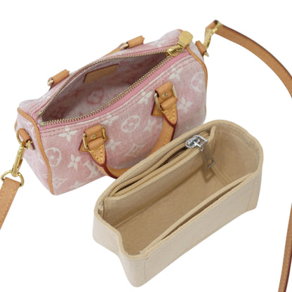 Louis Vuitton Nano Speedy Pink Denim Bag