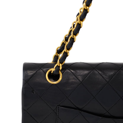 Chanel Vintage Black Lambskin Medium Classic Double Flap Bag