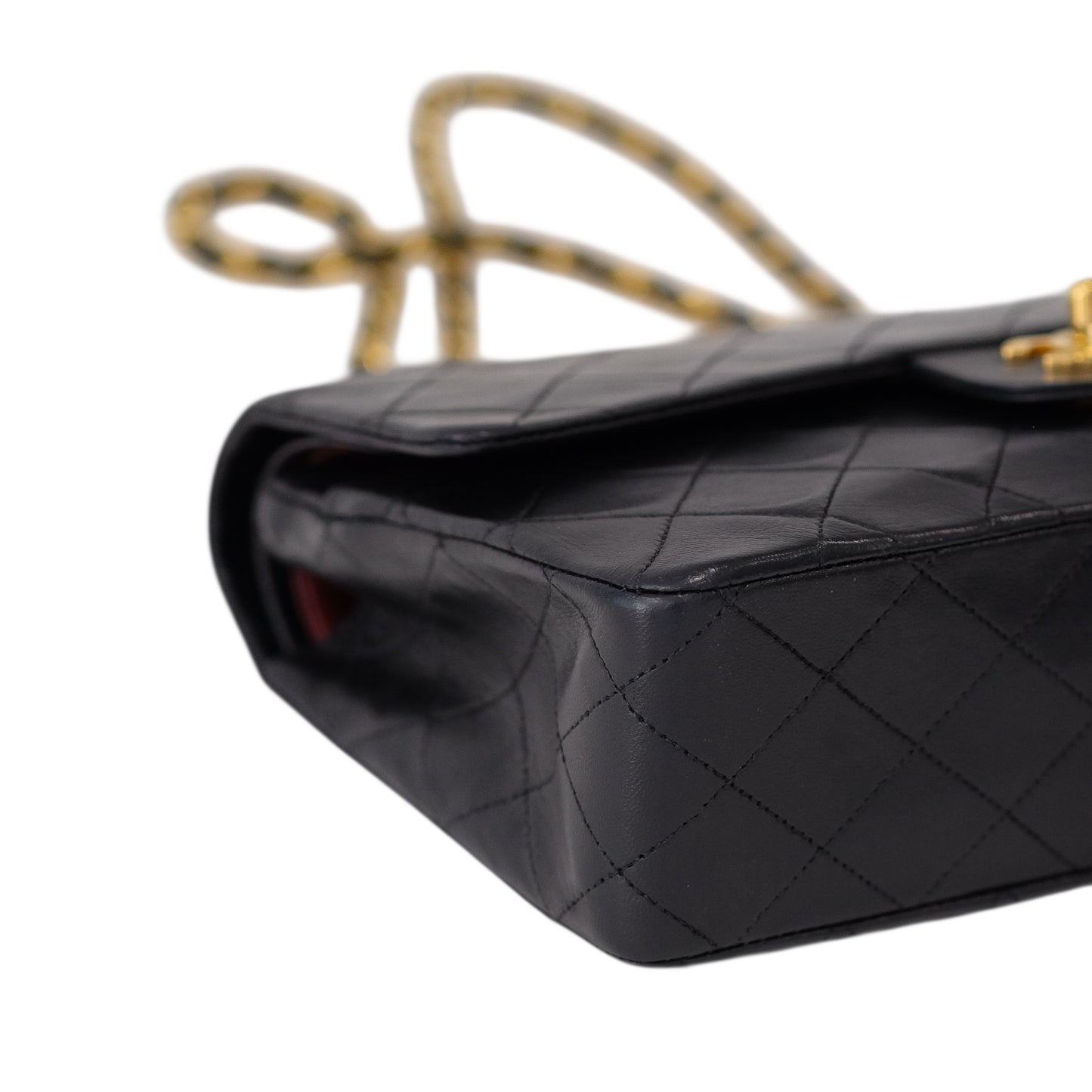 Chanel Vintage Black Lambskin Medium Classic Double Flap Bag