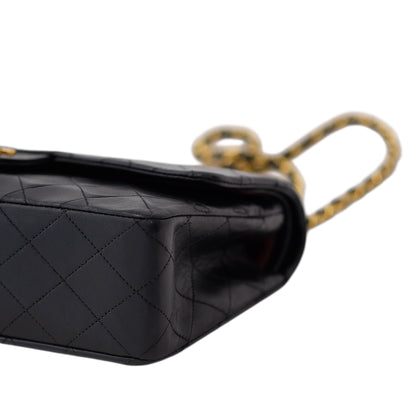 Chanel Vintage Black Lambskin Medium Classic Double Flap Bag