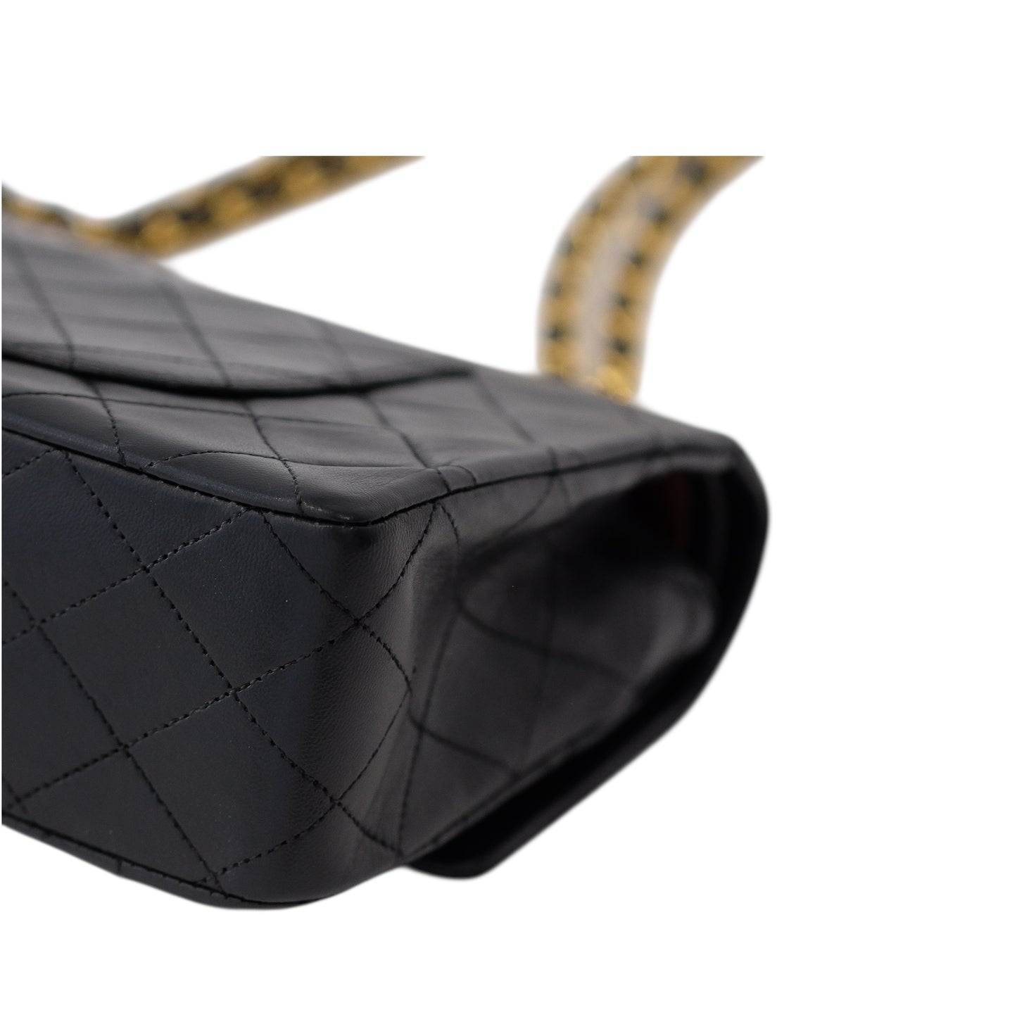 Chanel Vintage Black Lambskin Medium Classic Double Flap Bag