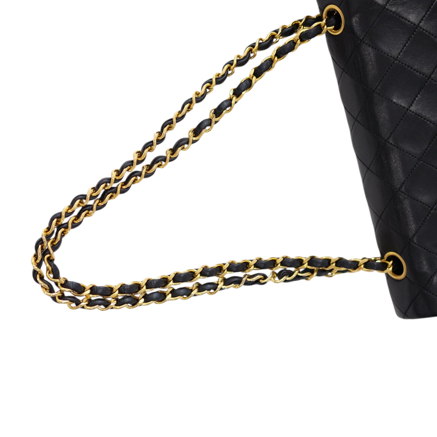 Chanel Vintage Black Lambskin Medium Classic Double Flap Bag