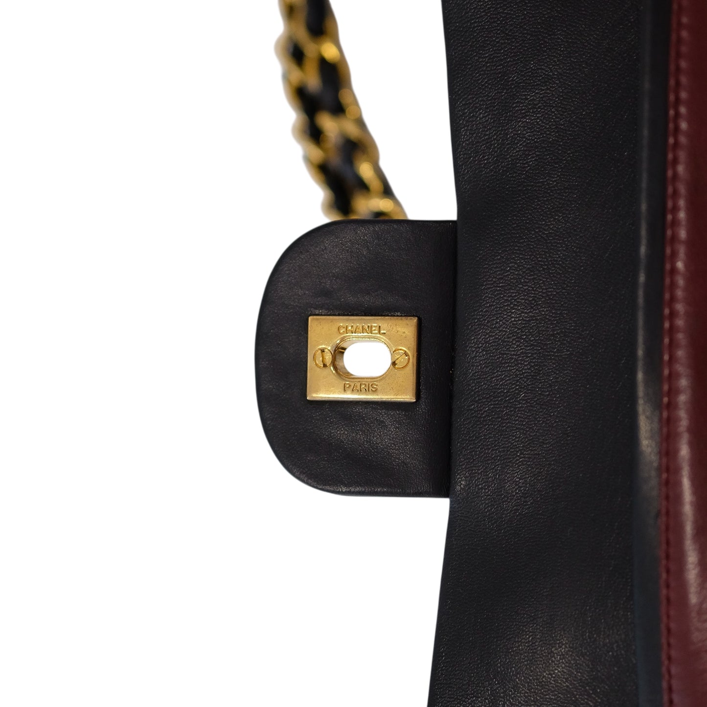 Chanel Vintage Black Lambskin Medium Classic Double Flap Bag