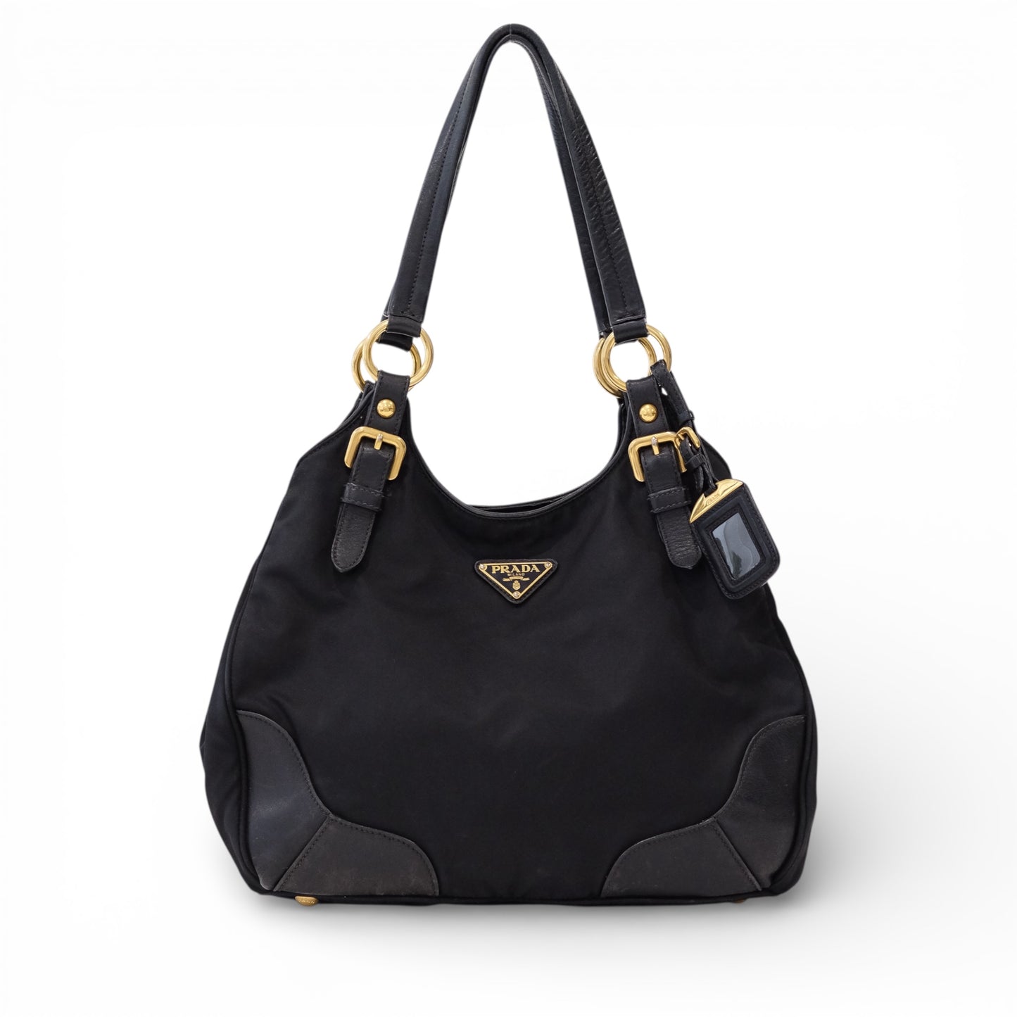 Pravda Tessuto Nylon Black Shoulder Bag
