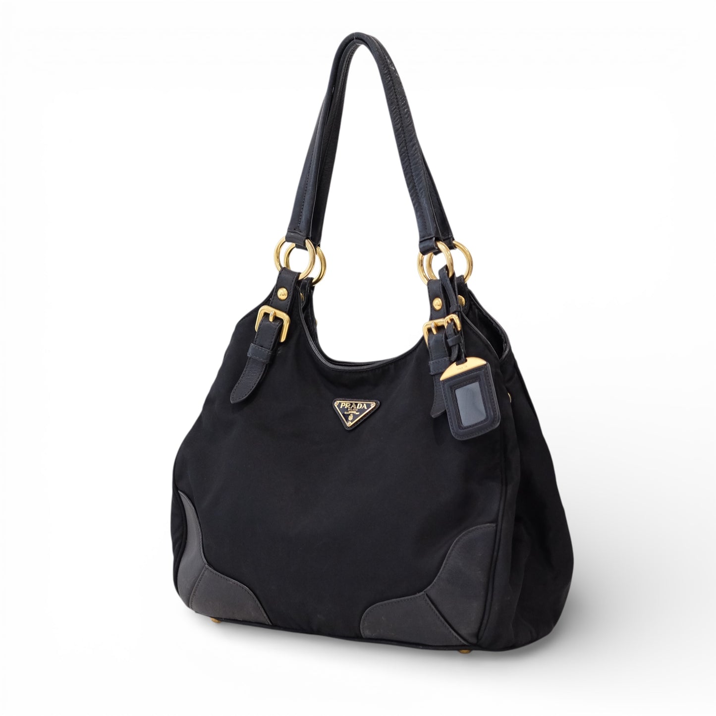 Pravda Tessuto Nylon Black Shoulder Bag