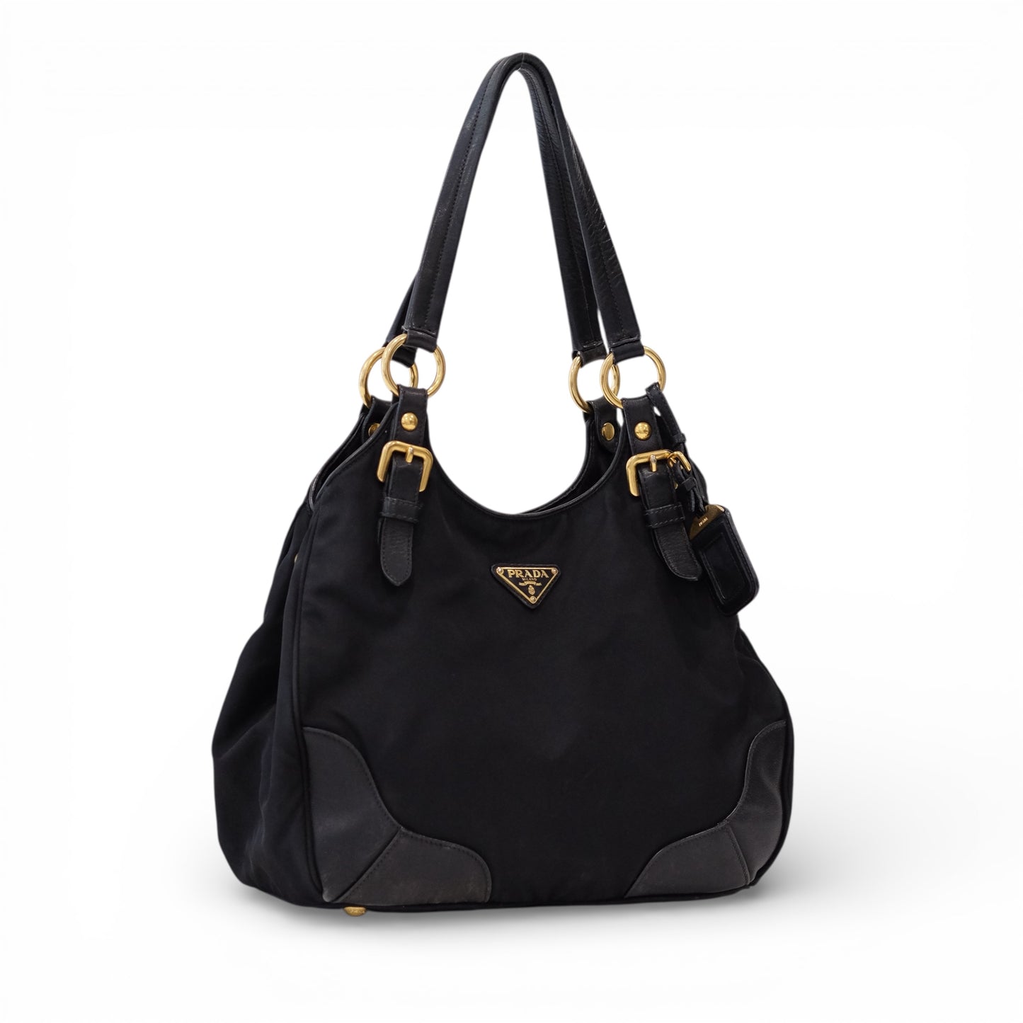 Pravda Tessuto Nylon Black Shoulder Bag