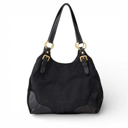 Pravda Tessuto Nylon Black Shoulder Bag