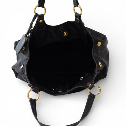 Pravda Tessuto Nylon Black Shoulder Bag