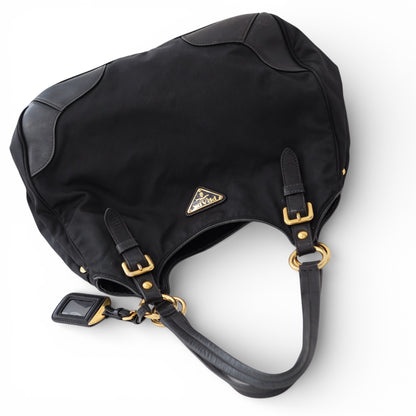 Pravda Tessuto Nylon Black Shoulder Bag
