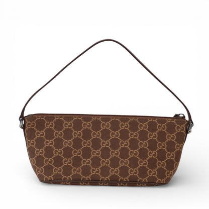 Gucci Monogram Brown Canvas Boat Pochette
