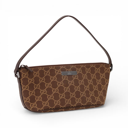 Gucci Monogram Brown Canvas Boat Pochette