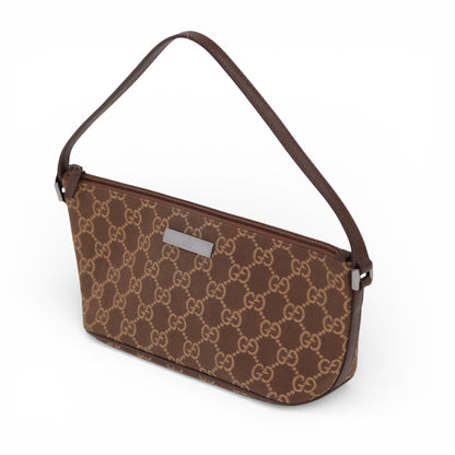 Gucci Monogram Brown Canvas Boat Pochette