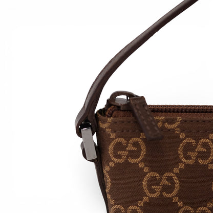 Gucci Monogram Brown Canvas Boat Pochette