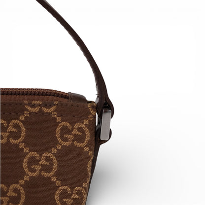 Gucci Monogram Brown Canvas Boat Pochette