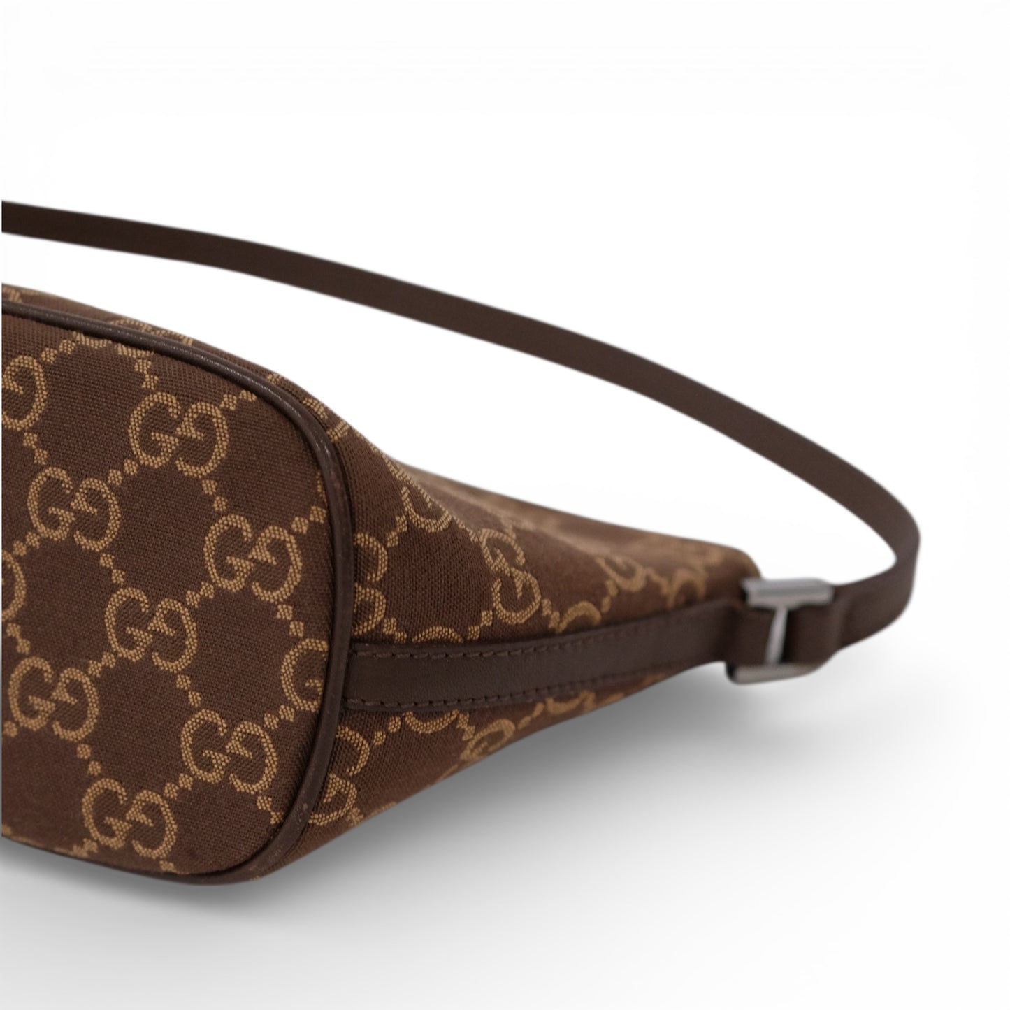 Gucci Monogram Brown Canvas Boat Pochette