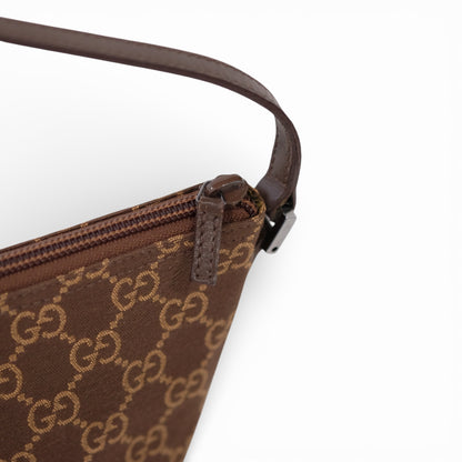 Gucci Monogram Brown Canvas Boat Pochette