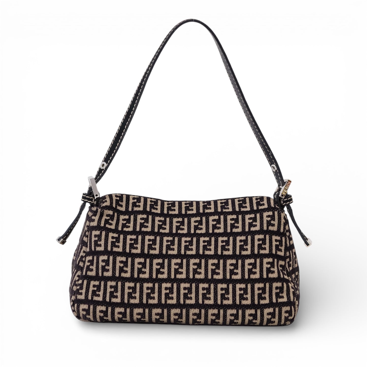 Fendi Zucchino Mini Baguette Shoulder Bag