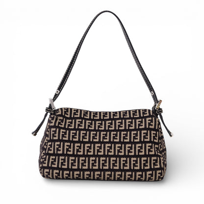 Fendi Zucchino Mini Baguette Shoulder Bag