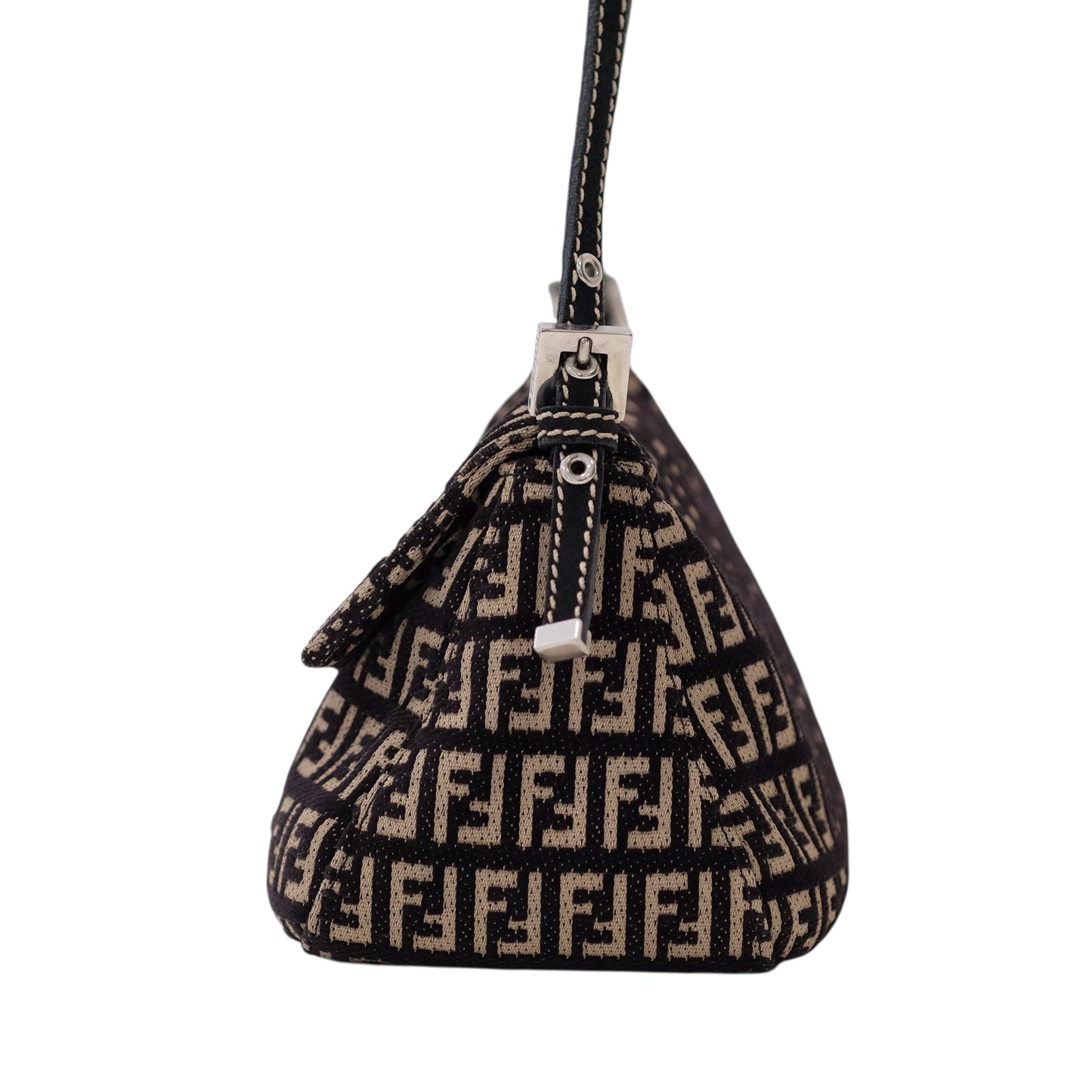 Fendi Zucchino Mini Baguette Shoulder Bag