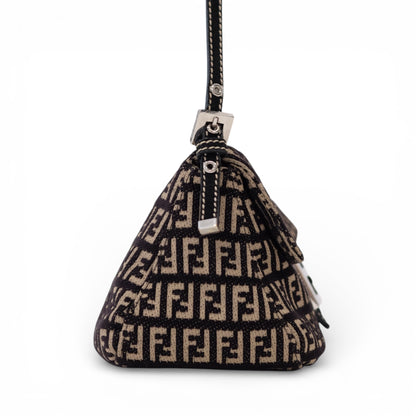 Fendi Zucchino Mini Baguette Shoulder Bag