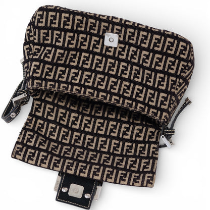Fendi Zucchino Mini Baguette Shoulder Bag