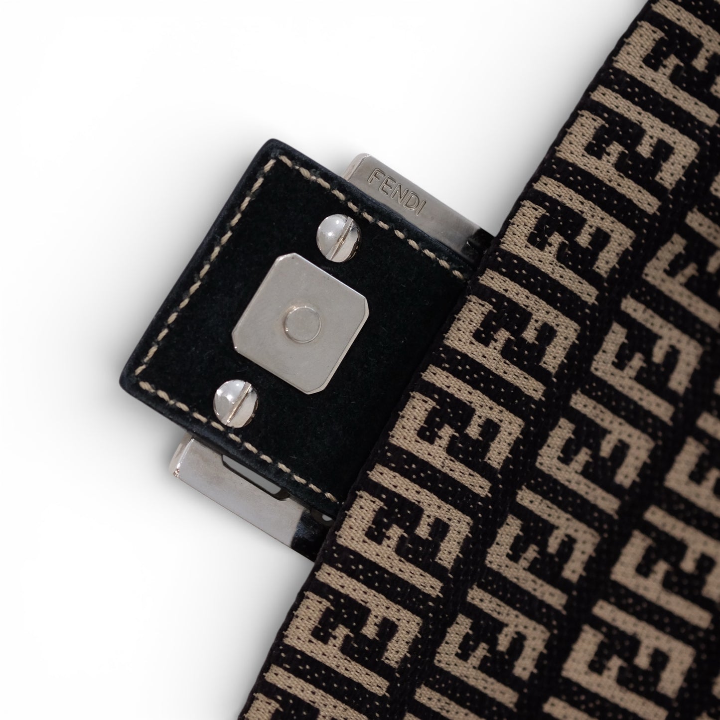 Fendi Zucchino Mini Baguette Shoulder Bag