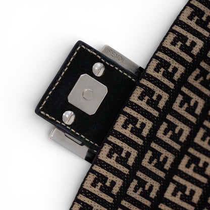 Fendi Zucchino Mini Baguette Shoulder Bag