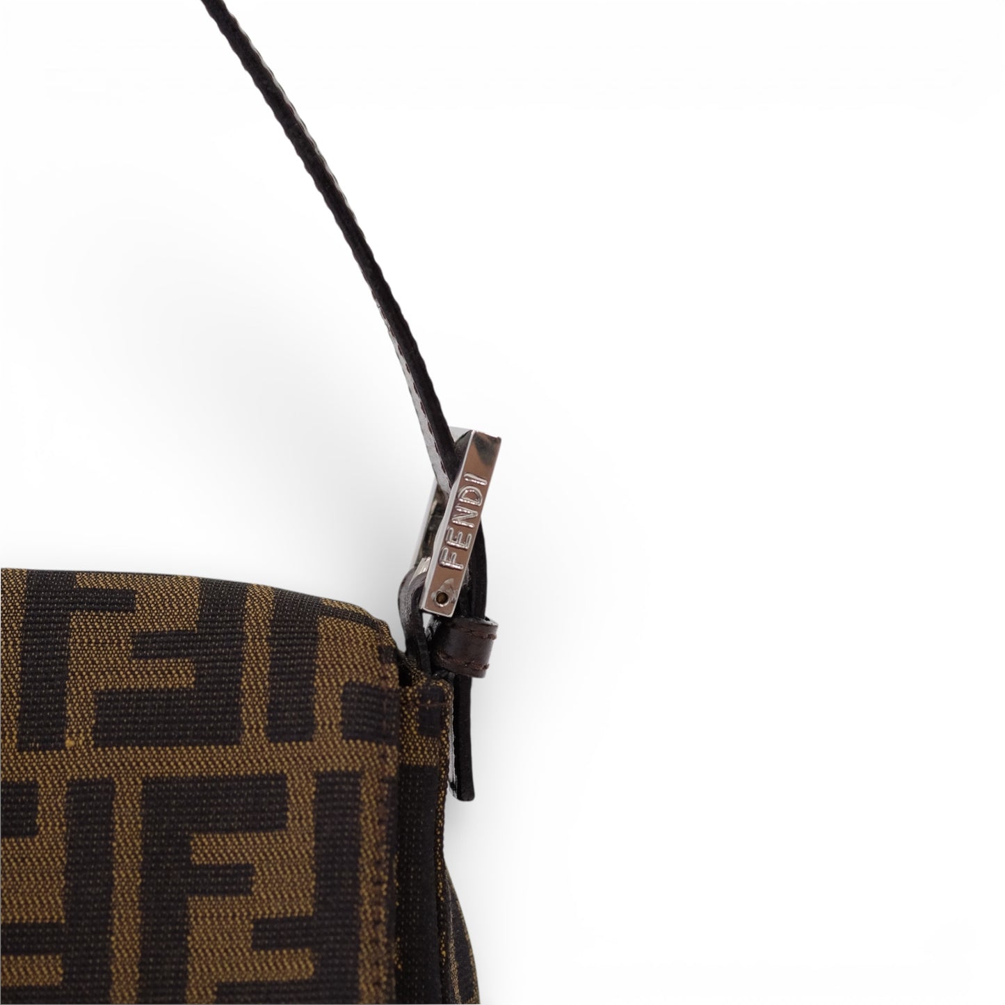 Fendi Zucca Baguette Brown Canvas Shoulder Bag