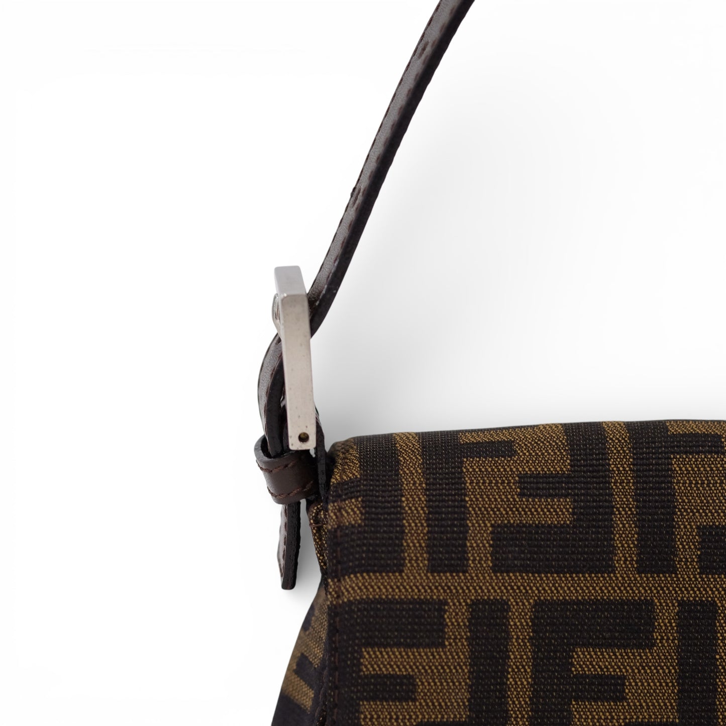 Fendi Zucca Baguette Brown Canvas Shoulder Bag