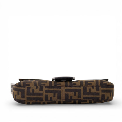 Fendi Zucca Baguette Brown Canvas Shoulder Bag