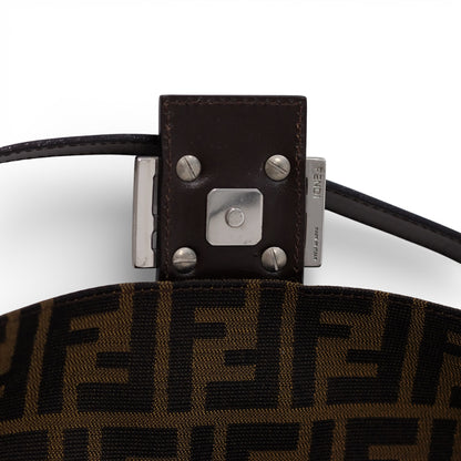 Fendi Zucca Baguette Brown Canvas Shoulder Bag