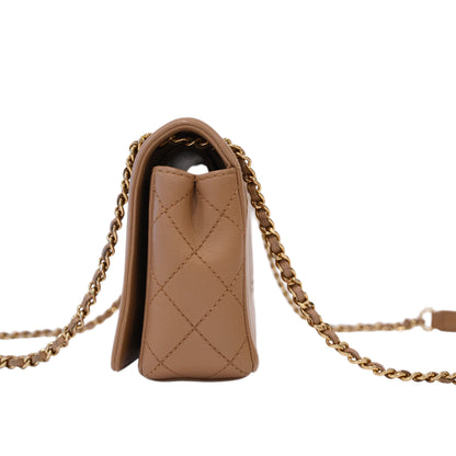 Chanel Mademoisell Small Beige Flap Bag