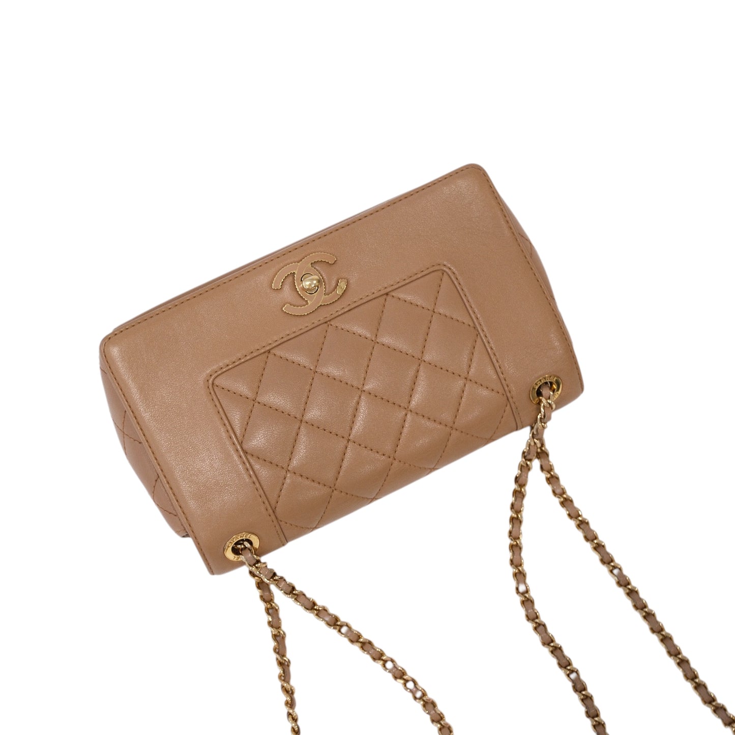 Chanel Mademoisell Small Beige Flap Bag